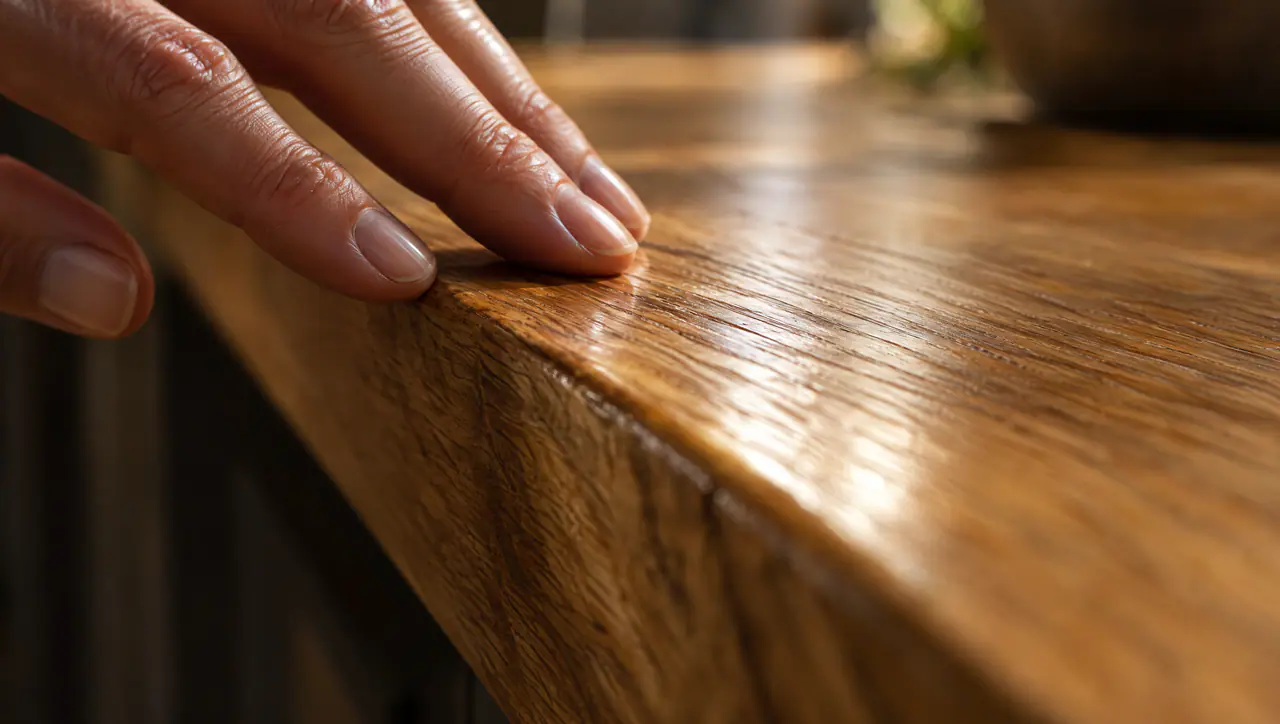 Ilustracija: ruka prelazi preko nauljene drvene površine